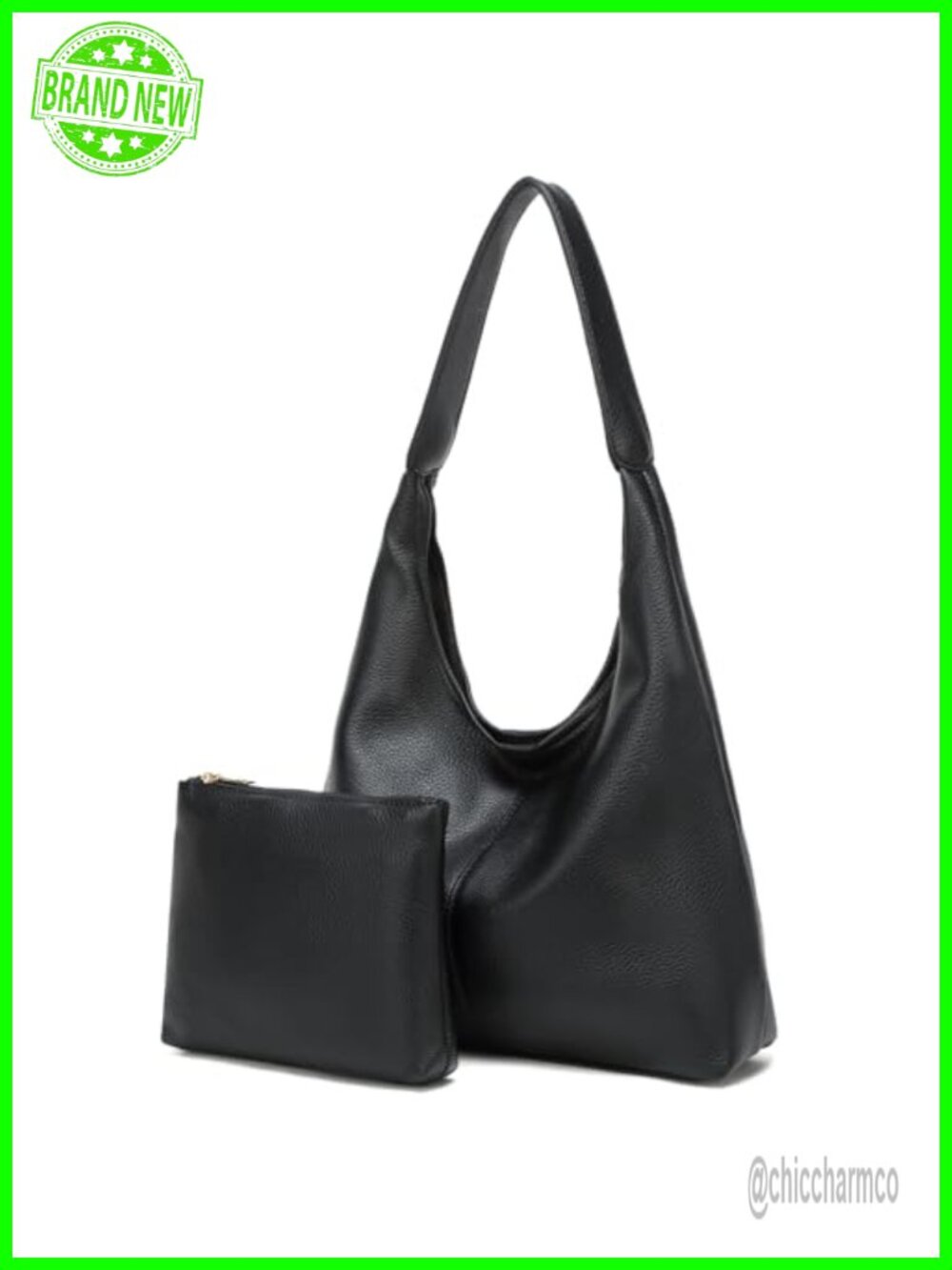 Soft PU Leather Slouchy Hobo Shoulder Bag Large Tote Purse for Work Travel